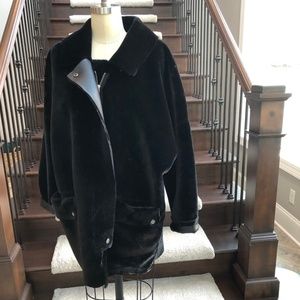 Free People faux fur and vegan leather jacket